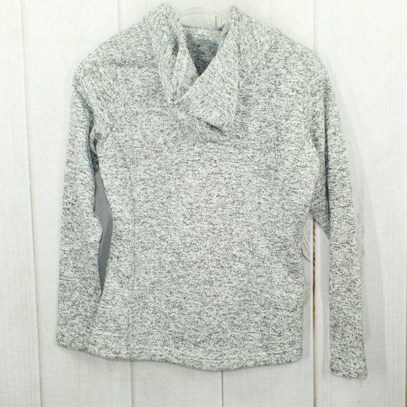 Columbia Heather Gray 1/4 Button Pullover Hooded Sweater Size M - Picture 9 of 12
